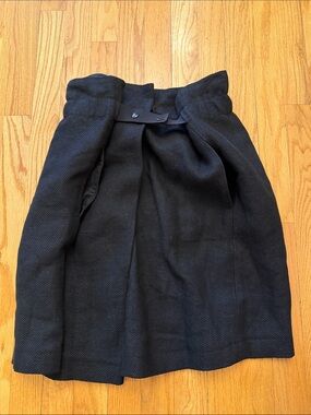 Isabel Marant FR 42 US 10Paper Bag Skirt Black Textured A-Line linen cotton VGUC